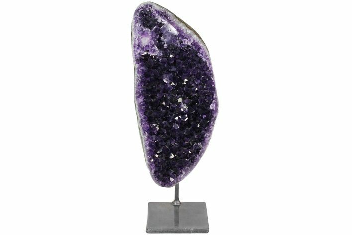 Dark Purple Amethyst Geode On Metal Stand - Uruguay #116285